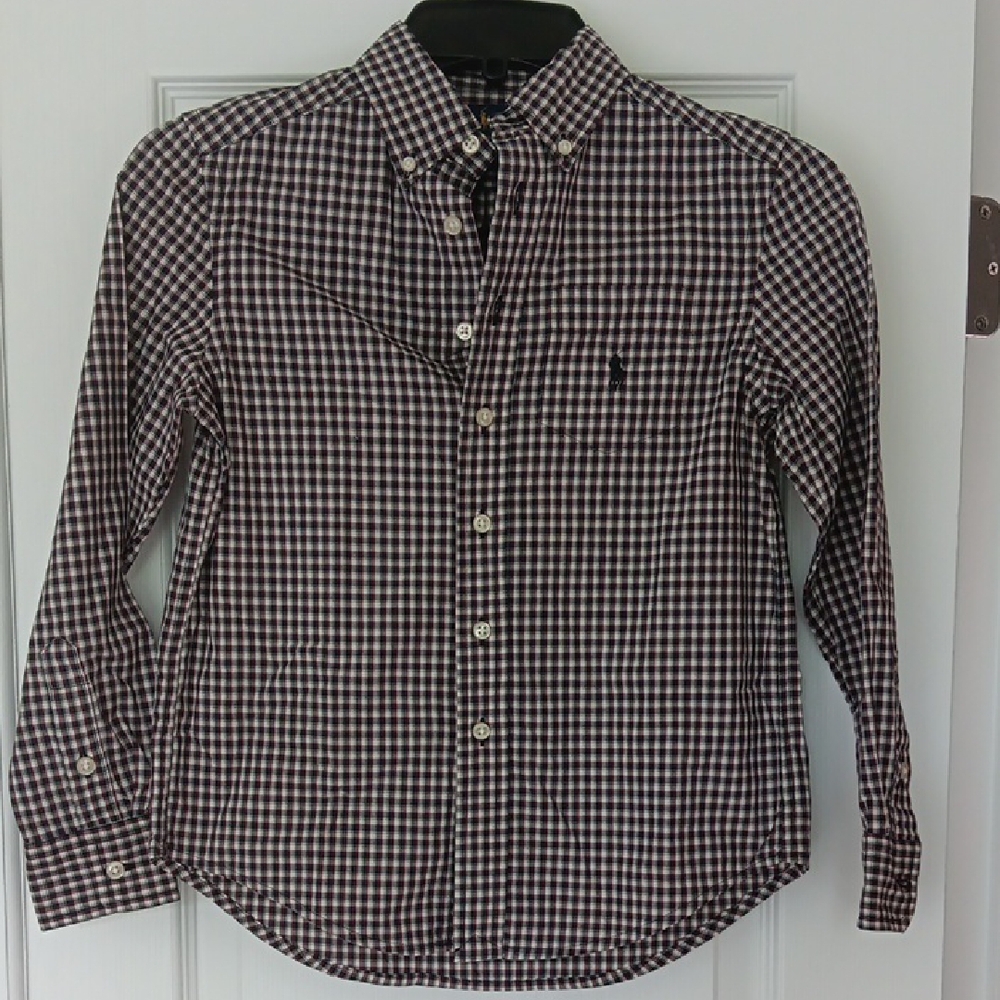 Ralph Lauren Black and White Gingham Button Down Shirt